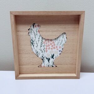 3 for $15 SALE Target Bullseye Floral Chicken Silhouette Cut-Out Wall Art, 8”x8”